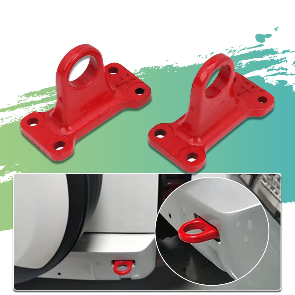 ELITEWILL Pair Red Trailer Hitch Tow Hook For Land Rover Defender 90