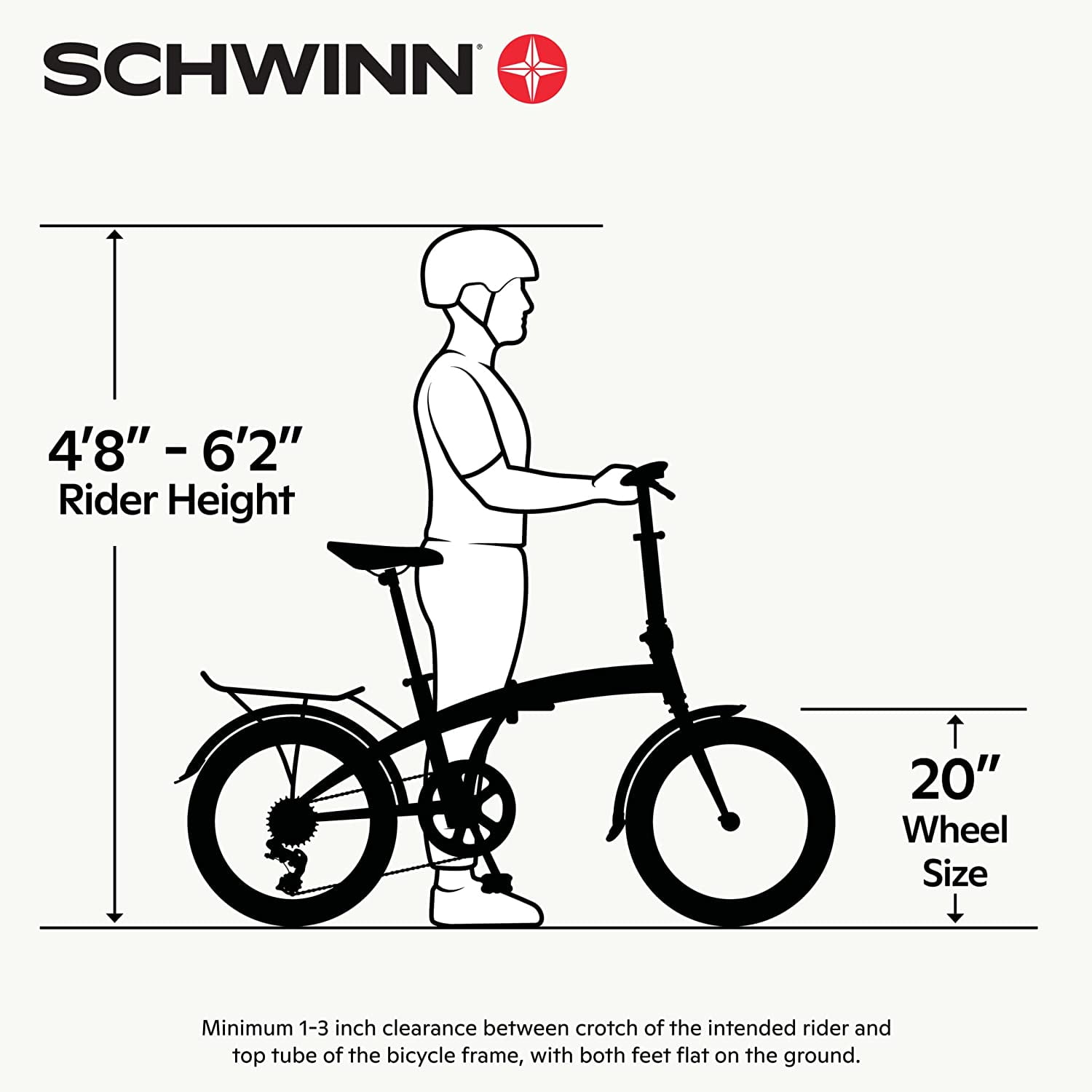 Schwinn Loop Adult Folding Bike 20 In. Wheels Rear Carry Rack