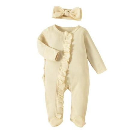 

Bullpiano Autumn Spring Infant Newborn Baby Girl Romper Solid Cute Long Sleeve Zipper Jumpsuit Soft Baby Clothing 0-24M One Piece