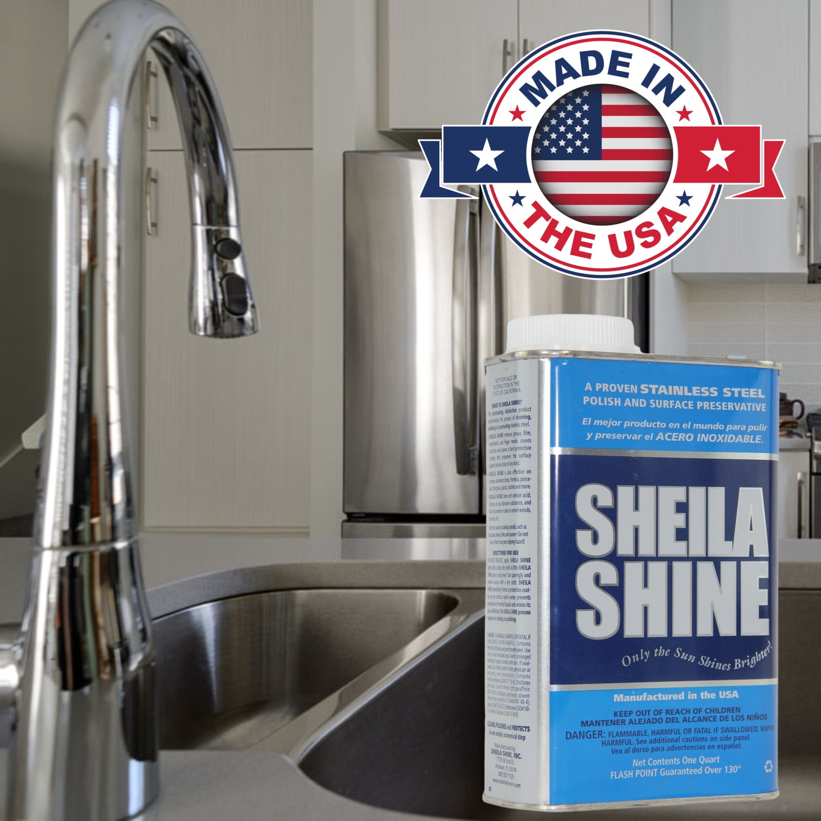 Sheila Shine Stainless Steel Cleaner & Polish, 1 Quart Can, 1 per