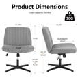 thumbnail image 2 of EDX Chaise Sans Accoudoirs en Tailleur Sans Roues, Confortable et Rembourrée, Pivot Réglable, Tissu en Lin pour Bureau à Domicile Tâche Coiffeuse, Bleu, 2 of 7