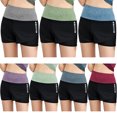 thumbnail image 3 of Women Running Shorts 2-in-1 Wide Waistband Letters Coverage Layer Compression, 3 of 8