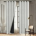thumbnail image 4 of Vargottam Printed Blackout Curtains - Gray Design, Set of 2 Panels, 52 x 84 Inches - Room Darkening, Thermal Insulated Window/Door Drapes with Grommets, 4 of 9