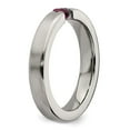 thumbnail image 5 of Grey Titanium Ring Band Wedding Rhodolite Garnet Edward Mirell Satin 4mm, 5 of 7
