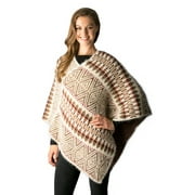 Women's Aztec Pattern Warm Poncho Sweater Top for Fall Winter Season