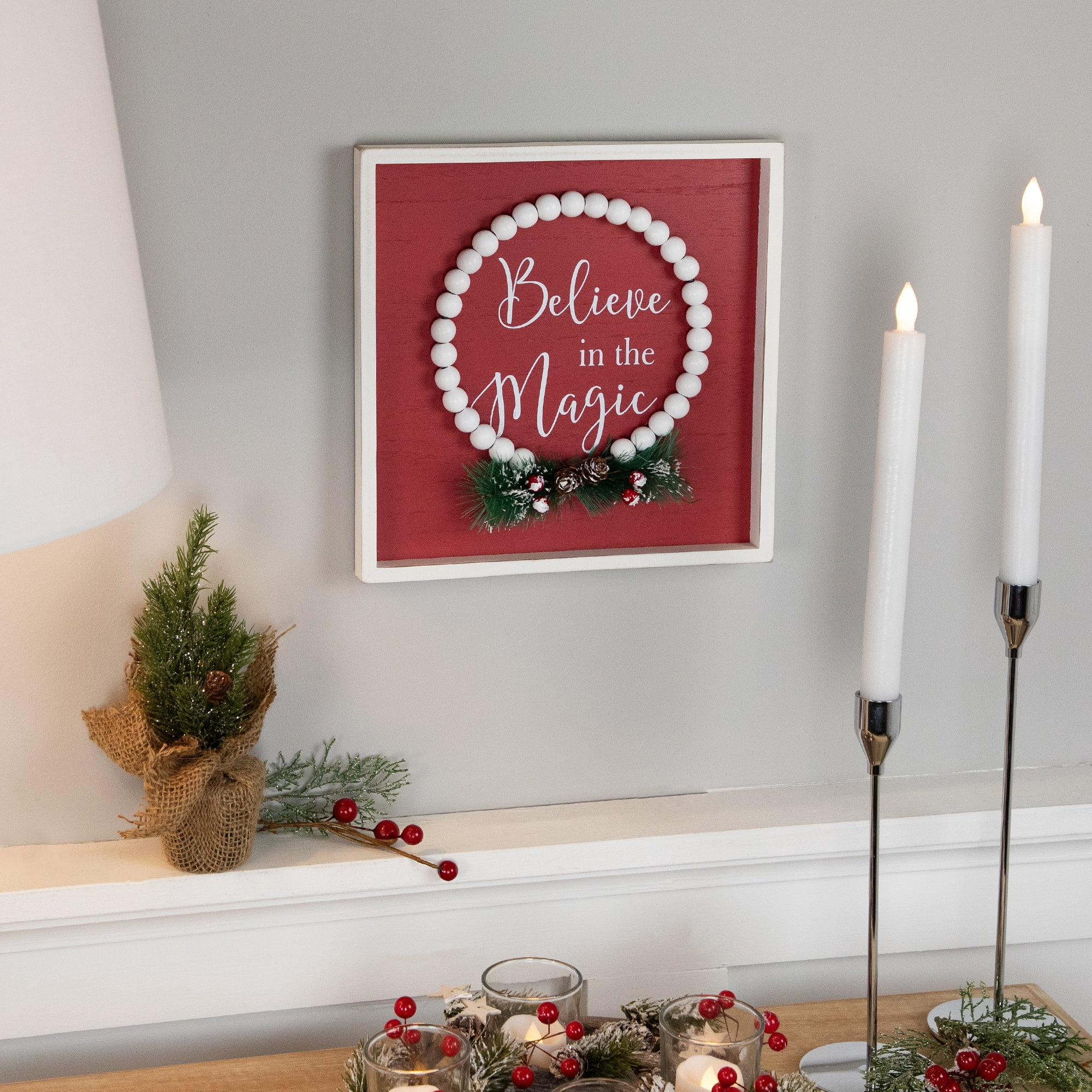 9" Framed "Believe In The Magic" Christmas Wall Sign