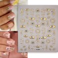 thumbnail image 4 of Calcomanías para uñas Bloazife 3D Ojo Turco y Estrellas Doradas, 4 of 7