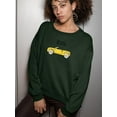 thumbnail image 2 of Did Someone Say Road Trip? Sweatshirt Women - Women Sweatshirt, Forest Green, Medium, 2 of 4