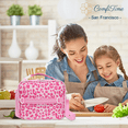 thumbnail image 5 of ComfiTime Lunch Bag for Kids – Insulated Lunch Box for Girls and Boys, Cute Reusable Cooler Bag with Zipper Pockets, Bottle Holder, Padded Handles and Shoulder Strap (Pink Leopard), 5 of 15