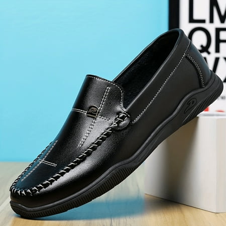 

SHENZHYIXINC Stylish Men‘s Comfy Non-slip PU Leather Moc Toe Loafer Shoes For Spring And Summer