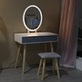 thumbnail image 4 of Ktaxon Vanity Set with Round Lighted Mirror, Makeup Dressing Table with LED Light & Cushioned Stool Set,Bedroom Vanities Set White, 4 of 4