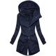 thumbnail image 1 of Moda mujer manga larga otoño impresión blusa con capucha cárdigan bolsillo cremallera abrigo Tops Pompotops qwe19046, 1 of 4