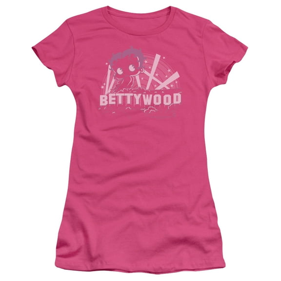 Betty Boop Bettywood S/S Junior Women's T-Shirt Sheer Hot Pink