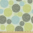 thumbnail image 1 of Abstract Upholstery Fabric by the Yard, Repeating Spring Blossoms Flowers Petals in Circles Illustration, Decorative Fabric for DIY and Home Accents, Pastel Green and Multicolor by Ambesonne, 1 of 5