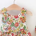 thumbnail image 5 of Coerni Toddler Baby Girls Sleeveless Sundress Girls Tutu Dress Bow Floral Print Princess Dress with Hat Beach Summer Outfits, 5 of 8