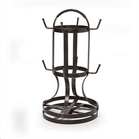 gourmet basics by mikasa 5158729 metal rotating 8-cup mug tree, antique black