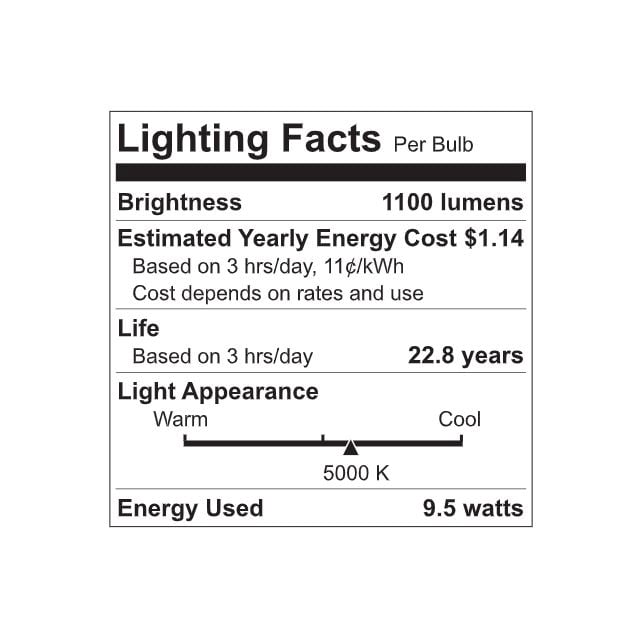 Great Value LED 9.5-Watt (75W Equivalent) Daylight Color Frosted Light Bulbs, Medium Base, 22-Year Life, 4pk