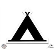 Camping Tent Sign - 3" Vinyl Sticker - For Car Laptop I-Pad Phone Helmet Hard Hat - Waterproof Decal