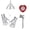Hat Axe Short Gloves and Clock, variant on Glow in The Dark Tin Man Kit Funnel Hat with shiny Heart Brooch for Nighttime Hat One Size