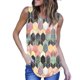 thumbnail image 1 of Camiseta sin mangas con cuello redondo y estampado geométrico con bloques de color, camiseta informal holgada para verano, 1 of 4