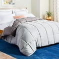 thumbnail image 1 of LINENSPA All-Season Reversible Down Alternative Quilted Comforter - Corner Duvet Tabs - Hypoallergenic - Plush Microfiber Fill - Box Stitched - Machine Washable - Stone / Charcoal - Queen, 1 of 6