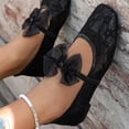 thumbnail image 5 of Women's Ballet Flats Square Toe Mesh Slip-On Shoes Breathable Lightweight Casual Flats for Women Comfortable Everyday Wear for Spring Summer Work逛街 Vacation Weekend,Black 40, 5 of 5