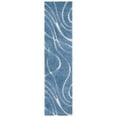 thumbnail image 4 of SAFAVIEH Florida Tamzen Abstract Shag Runner Rug, Light Blue/Cream, 2'3" x 5', 4 of 11