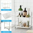thumbnail image 5 of 2-Tier Bathroom Countertop Organizer, Kitchen Spice Rack or Makeup Skin Organizer Vanity Bedroom Storage Tray (Silver), 5 of 7