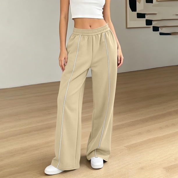 Neewe Womens Casual Pants with Pockets Elastic Sweatpants Women for Lounging Jogging Workout and Gym