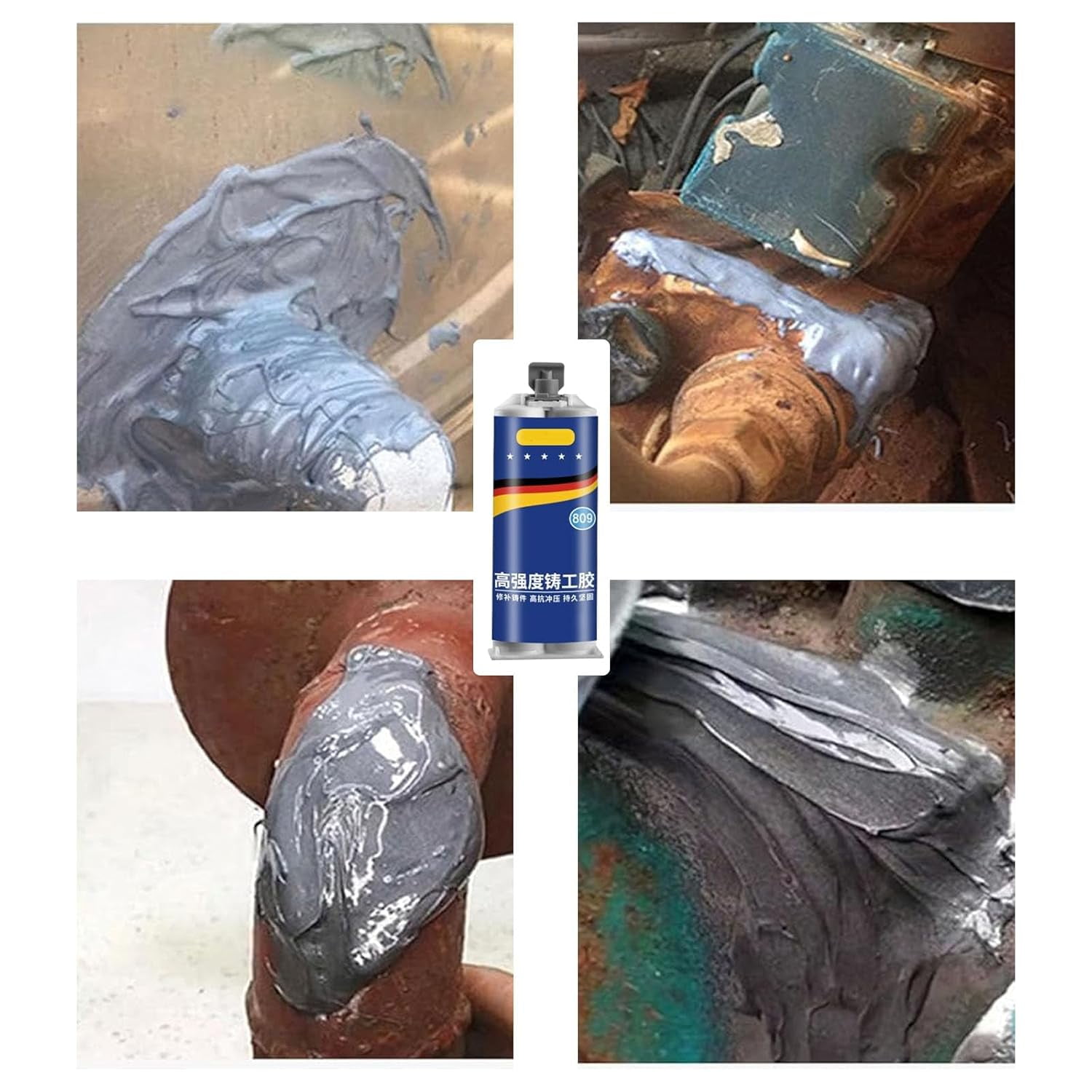Industrial Grade Stainless Steel Casting AB Rubber, Strong Casters Glue, Metal Repair Glues, Casting Repair Glue, High Temperature Resistant Welding for Metal,Plastic, Ceramic, Wood