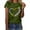 Green, variant on Zunfeo Womens Summer Tops Casual Juniors Short Sleeve Tops Trendy V Neck Printed Tee Shirts Green 3XL