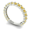 thumbnail image 2 of 1.26 ctw Wedding Band for Women - 14K White Gold Natural Citrine Stackable Eternity Ring, 2 of 6