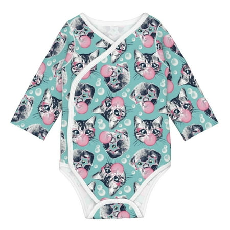 

Matuu Bubble Cat Cute for Baby Long-Sleeve Bodysuit Soft Cotton Comfortable and Breathable Perfect for Newborns and Infants