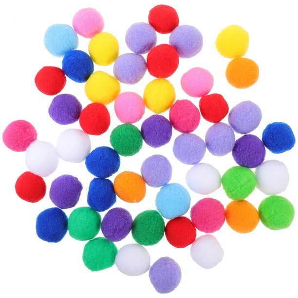 100 piezas de 4 cm surtidos de pompones, juguetes para gatitos, bolas mullidas para manualidades creativas, decoraciones (mezcla de colores)