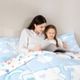 thumbnail image 4 of Feelyou Love Heart Letter Y Bedding Comforter Set for Boys Girls, Cloud Rainbow Full Bedding Set, Blue, Colorful Stars Reversible, 7 Pieces, 4 of 7