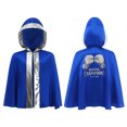 thumbnail image 1 of Runhomal Kids Boys Boxing Champion Robe Boxer Fancy Dress Boxer Uniform Hooded Capes Cloak Blue Silver 10, 1 of 6