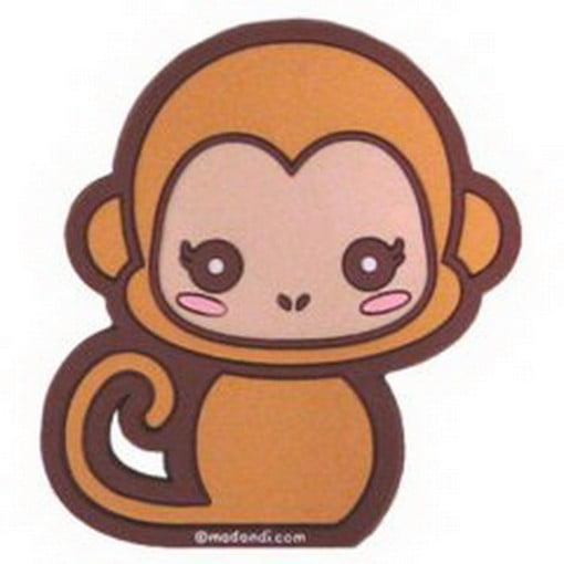 Modondi Fille Singe Émoticône en Caoutchouc Pin M0801