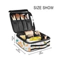 thumbnail image 3 of FORMRS Travel Makeup Bag Large Capacity Train Case Cosmetic Organizer with Adjustable Dividers, Orange Retro Flower, 3 of 8