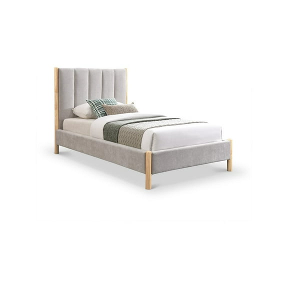 Meridian Furniture Kona Grey Fabric Twin Bed
