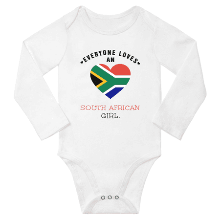 

Everyone Loves An South African Girl Baby Long Slevve Bodysuit Outfits (White 12-18 Months)