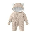 thumbnail image 7 of AINIYS Kids Quilted Snowsuit with Ear Hood & Mittens Children's Clothing for Winter & Outdoor Wear Khaki 3 Months, 7 of 7