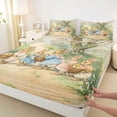 thumbnail image 4 of Erosebridal Cartoon Farm Bunnies Kids Bed Sheets, Happy Easter King Sheets, 4-Piece, 4 of 5