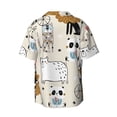 thumbnail image 2 of Gaeub Hand Drawn Animals Men's Lapel Short Sleeve Shirt, Relaxed Fit Shirt, Soft and Breathable for Outdoors Party Travel - 4X-Large, 2 of 7