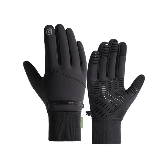 Winter Gloves for Men Outdoor Riding Touch Screen Texting Windproof Warm Sports Work Gloves for Cold Weather Anti-Slip Pvc Palm Fleece Lining, 1 Pair of Gloves