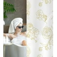 thumbnail image 6 of Shower Curtain for Bathroom Stall Boho Modern Cute Aesthetic Decorative Girly Waterproof Unique White and Gold Rose Girls Flower Design Teen Pretty Women Cortinas de Baño Bathtub 72 x72 Inch, 6 of 6