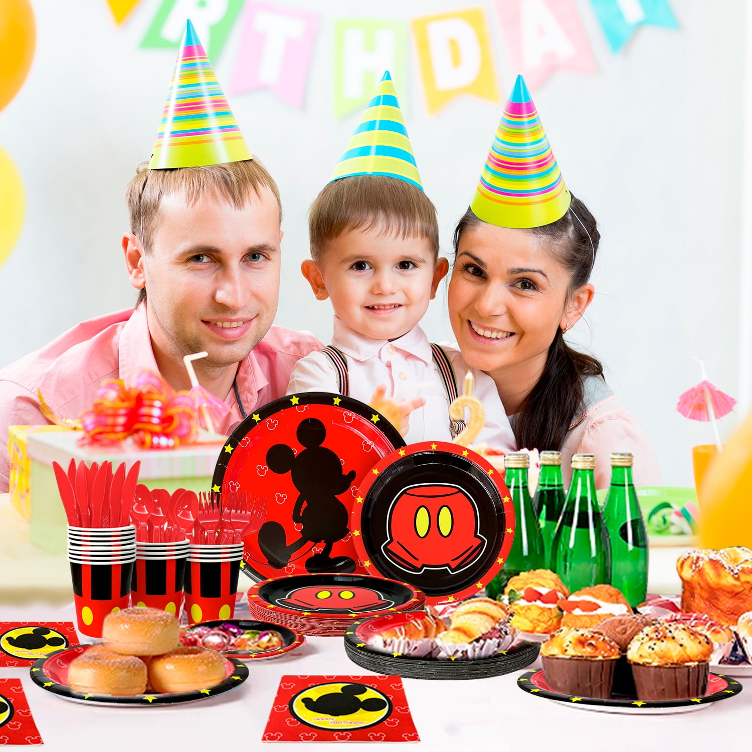 Huiyoulan Ours En Peluche Thème Party Vaisselle,Lot De 81 Pièces Vaisselles Jetables En Papier Pour 20 Invités,Tasses Serviettes De Table Nappe De Table, Pour Anniversaire Décoration De Fête