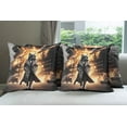 thumbnail image 6 of Ambesonne Cat Throw Pillow Cover 4 Pack, Cinematic Humorous Agent Kitty, 20", Pale Orange and Dark Grey, 6 of 7