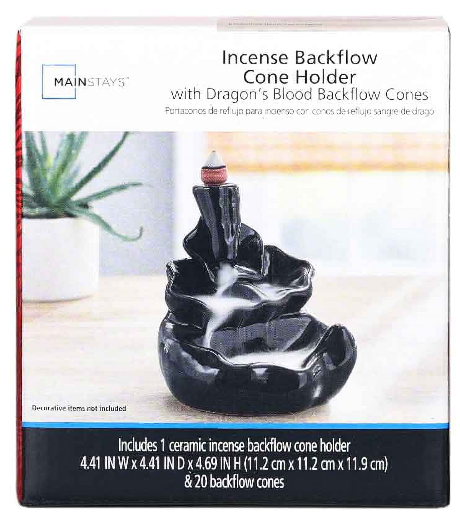 Mainstays Incense Backflow Cone Holder of Black Color, Large