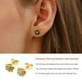 thumbnail image 4 of Pendientes de 5 piezas Qarigey para mujer y niña Aretes redondos de acero de titanio dorado, 4 of 6