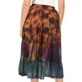 thumbnail image 2 of Sakkas Antonia Women's Skirt Tie Dye Boho Elastic Waist Adjustable Embroidery - Olive - One Size, 2 of 5
